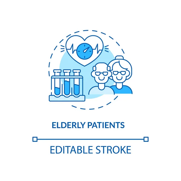 Ikona Konceptu Starších Pacientů Zdravotní Screening Věkové Skupiny Nápad Tenká — Stockový vektor