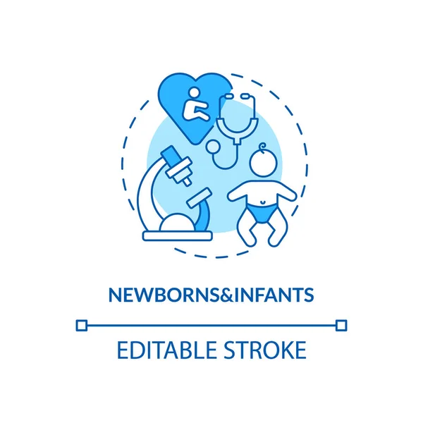 Pasgeborenen Zuigelingen Concept Icoon Gezondheidsscreening Leeftijdsgroep Idee Dunne Lijn Illustratie — Stockvector