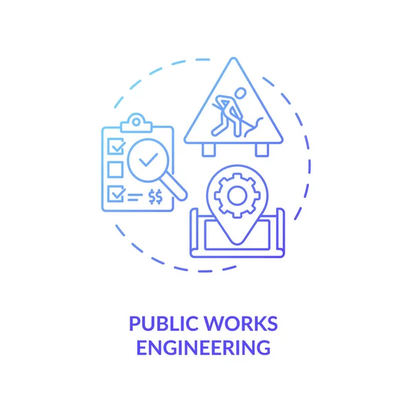 Значок Концепции Синего Градиента Общественных Работ Управление Промышленным Строительством Надзор — стоковый вектор