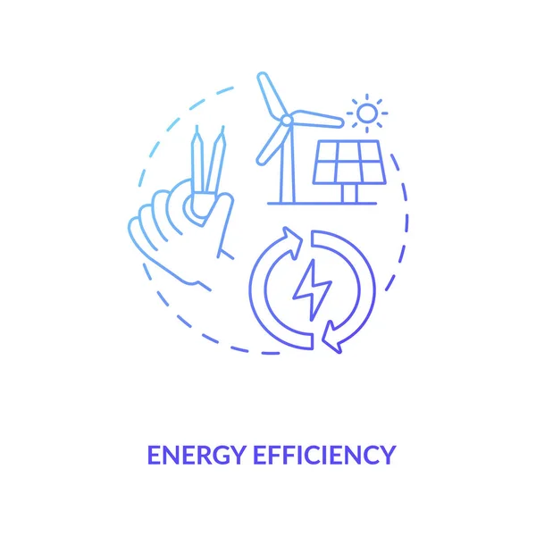 Energieffektivitet Blå Gradient Koncept Ikon Hållbarhet Utveckling Minska Utsläpp Och — Stock vektor
