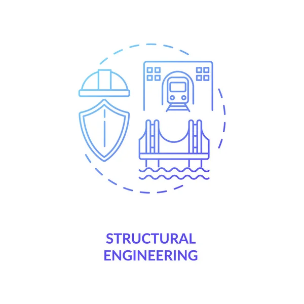 Konstruktionsteknik Blå Gradient Koncept Ikon Byggnadsstödstruktur Infrastrukturbyggande Väg Och Vattenbyggnad — Stock vektor