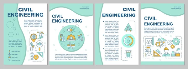 Modelo Brochura Engenharia Civil Serviços Infraestrutura Folheto Brochura Impressão Folhetos —  Vetores de Stock