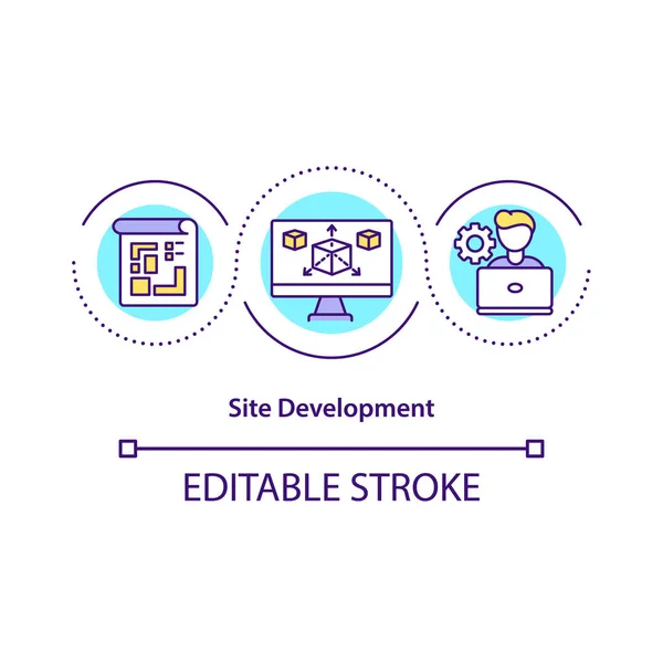 Icono Del Concepto Desarrollo Del Sitio Gestión Idea Proceso Construcción — Vector de stock