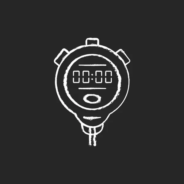 Χρονόμετρο Κιμωλία Λευκό Εικονίδιο Μαύρο Φόντο Μέτρηση Του Χρόνου Φορητό — Διανυσματικό Αρχείο