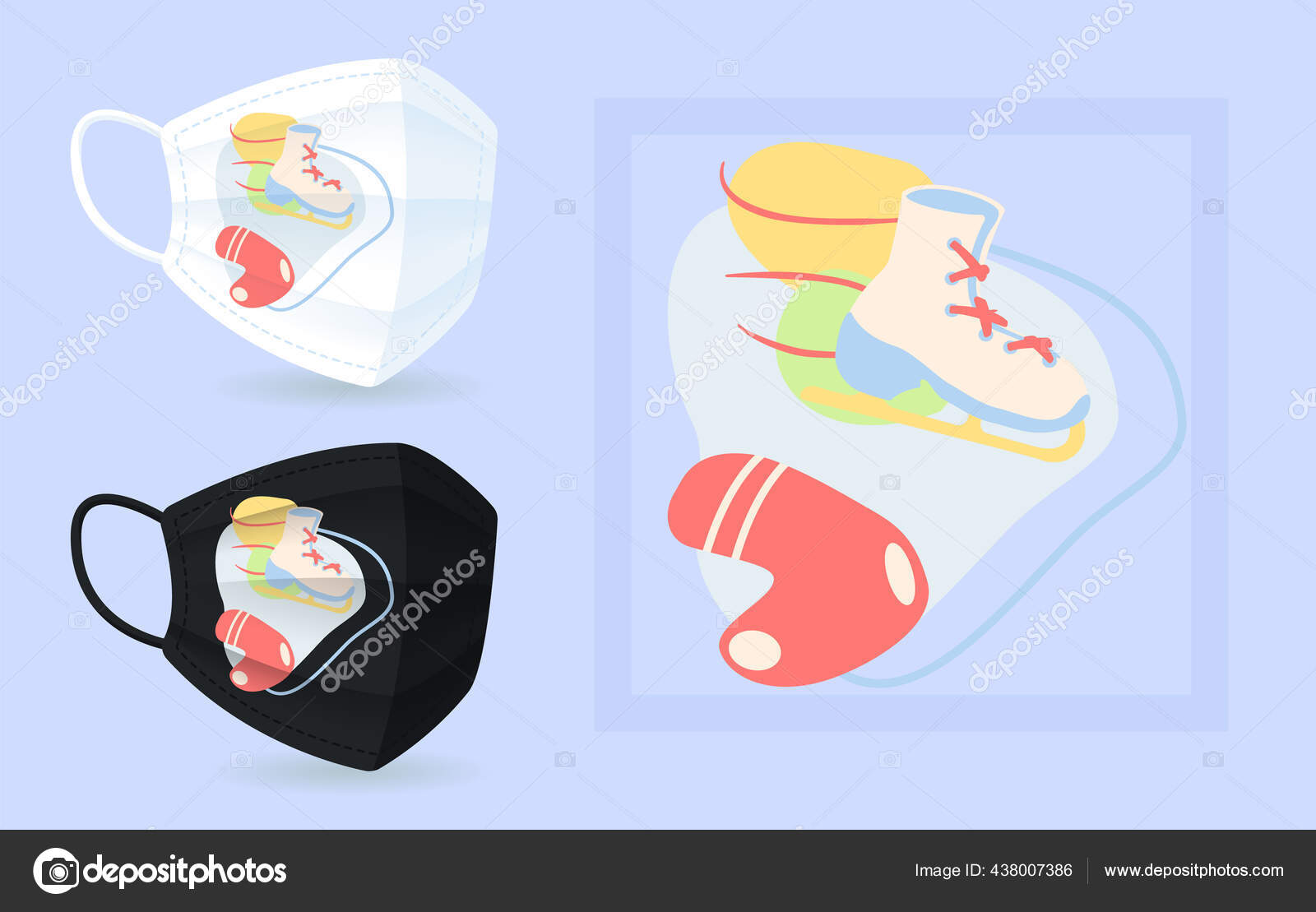 Download Winter Seasonal Ornament Face Mask Mockup Abstract Element Layout Ice Vector Image By C Bsd Vector Stock 438007386