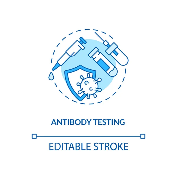 Antikörper Testkonzept Symbol Covid Testart Idee Dünne Linie Illustration Entwicklung — Stockvektor