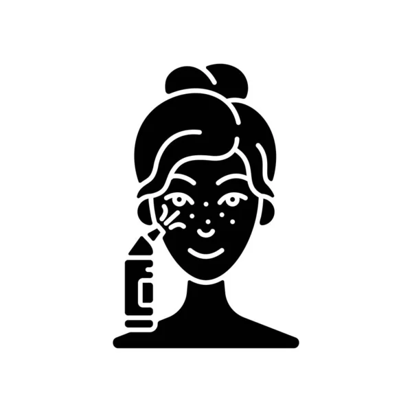Blackhead Entferner Schwarzes Glyphen Symbol Porenretexturierung Behandlung Von Mitessern Und — Stockvektor