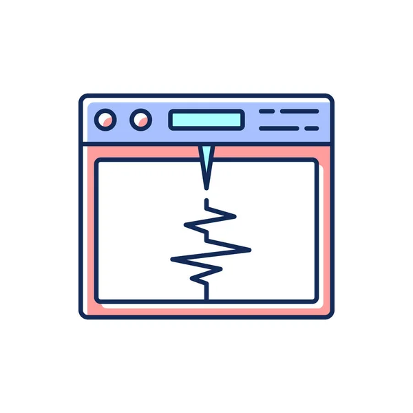 Icona Colori Rgb Sismografo Registrazione Del Movimento Del Suolo Durante — Vettoriale Stock