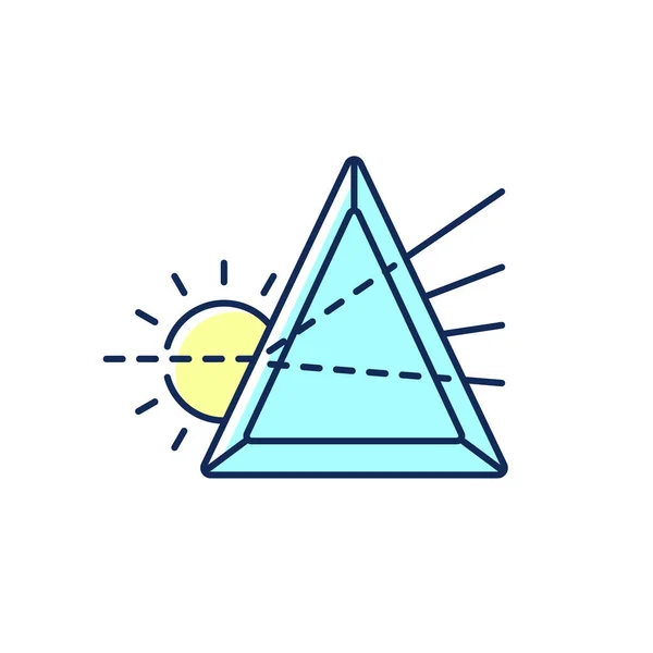 Prisma Rgb Color Icon Клиновидный Оптический Компонент Отклонение Луча Света — стоковый вектор