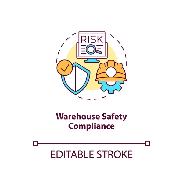 Warehouse Safety Compliance Concept Icon Warehouse Management Software Benefits Hazard — Stock Vector