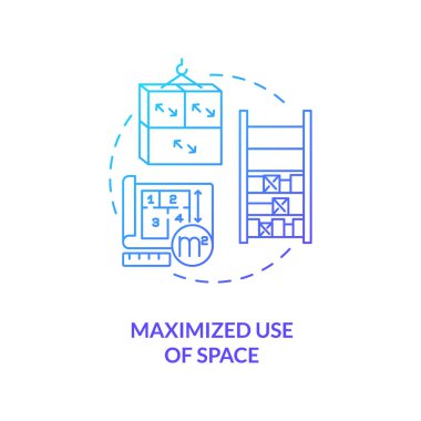 Uzay konsept simgesinin maksimum kullanımı. Depo yönetimi yazılım faydaları. Alan planlamasını yönet. İnce çizgi çizimlerini saklayın. Vektör izole edilmiş RGB renk çizimi