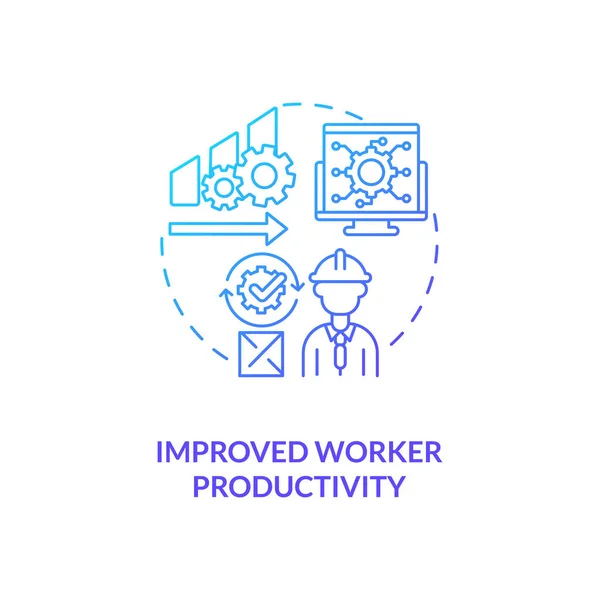 Förbättrad Begreppsikon För Arbetstagarnas Produktivitet Programvarufördelar För Lagerhantering Hitta Arbete — Stock vektor