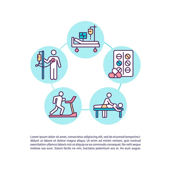 Ícone Conceito Tratamento Reabilitação Com Texto Voltar Melhorar Habilidades Físicas —  Vetores de Stock