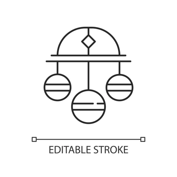 Символ Пішака Лінійний Значок Три Сфери Підвішені Бруса Символ Грошового — стоковий вектор