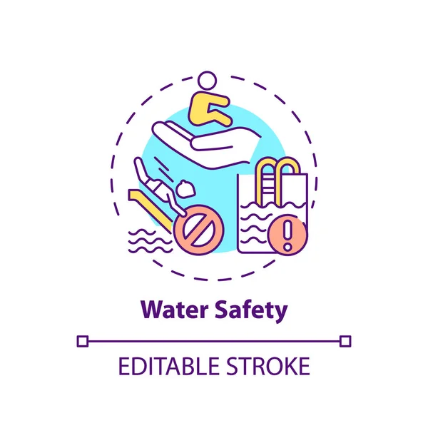 Ícone Conceito Segurança Água Prevenção Afogamento Resgate Crianças Cuidado Com — Vetor de Stock