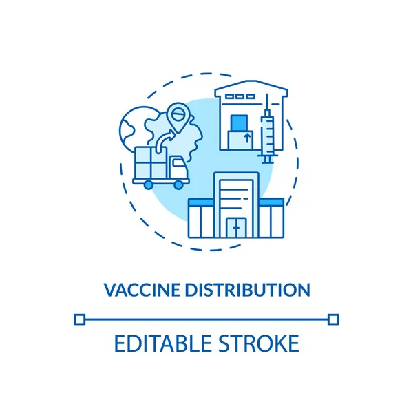 Icona Del Concetto Distribuzione Del Vaccino Vaccinazione Covid Creare Pillole — Vettoriale Stock