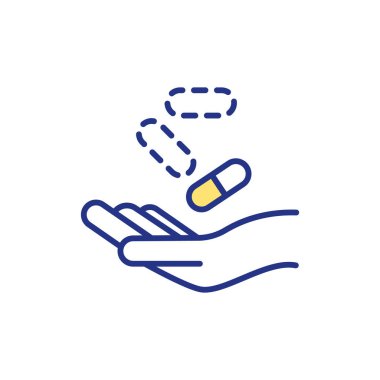 Gerekli ilaçlara erişim RGB renk simgesi. Tam tedavi için tüm özel ilaçları alabileceğin bir yer. Tehlikeli hastalıkları tedavi etmek için ilaç alma olanakları. İzole vektör illüstrasyonu