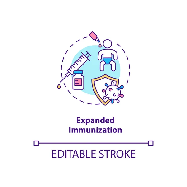 Расширенная Иконка Концепции Иммунизации Лучшие Международные Программы Здравоохранения Специальная Программа — стоковый вектор
