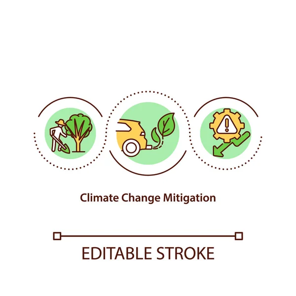 Climate Change Mitigation Concept Icon Battle Global Warming Idea Thin — Stock Vector