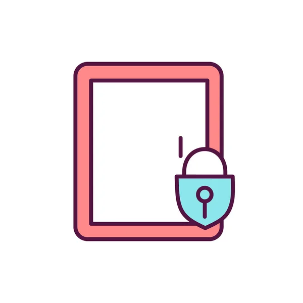 Beveiligde Gesloten Deur Rgb Kleurenpictogram Hangslot Voor Privacy Bescherming Toegankelijkheid — Stockvector