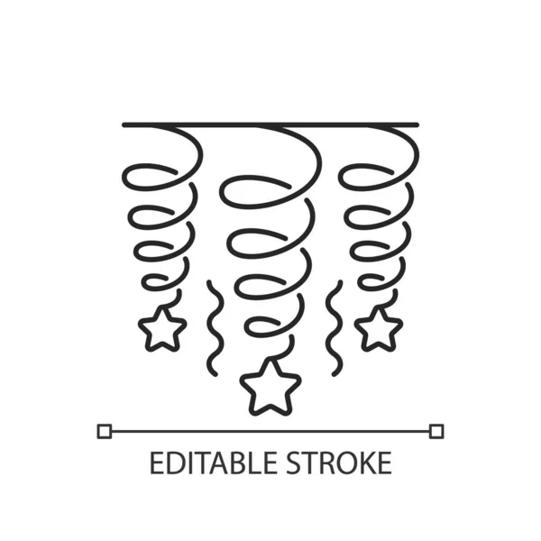 Draai Decoraties Lineair Pictogram Ornament Voor Feestelijke Viering Klassieke Elegante — Stockvector