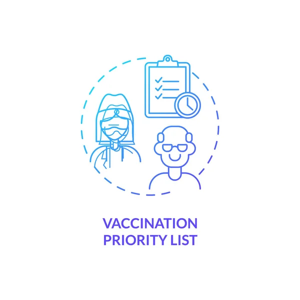 Ícone Conceito Lista Prioridade Vacinação Vacinação Com Covid Número Pessoas — Vetor de Stock