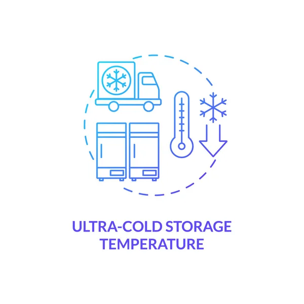 Ultra Hideg Tárolási Hőmérséklet Ikon Békés Oltás Speciális Környék Gyógyszerek — Stock Vector