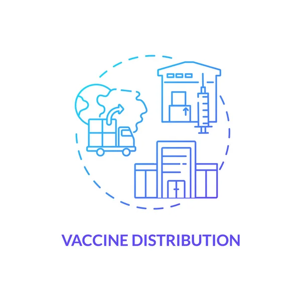 Icono Del Concepto Distribución Vacunas Vacunación Covid Crear Cura Partir — Vector de stock