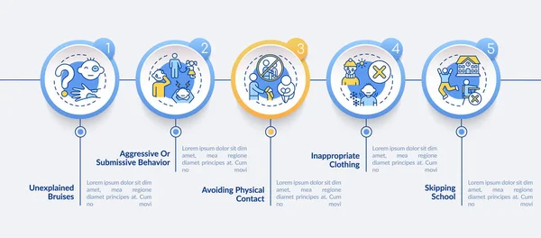 Инфографический Шаблон Знака Физического Насилия Дизайн Детских Презентаций Визуализация Данных — стоковый вектор
