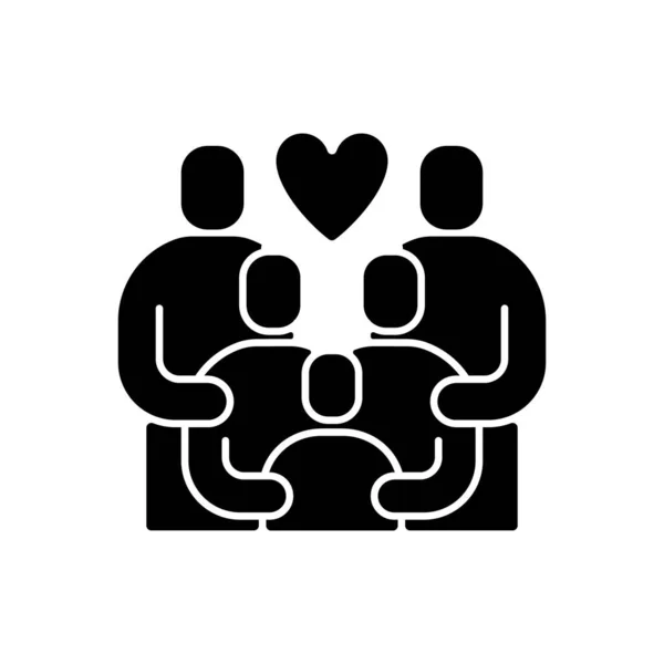 Символ Воссоединения Семьи Черный Знак Семейное Собрание Родители Празднуют Вместе — стоковый вектор