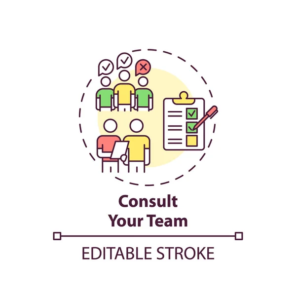 Ícone Conceito Equipe Consultoria Interação Com Membros Equipe Ideia Ilustração — Vetor de Stock