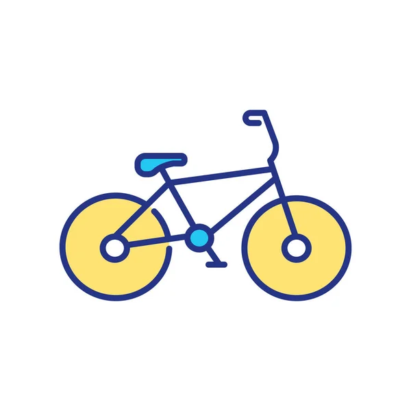 Bicycle Rgb Barevná Ikona Zahájení Cykloturistiky Pro Zlepšení Tělesných Zdravotních — Stockový vektor