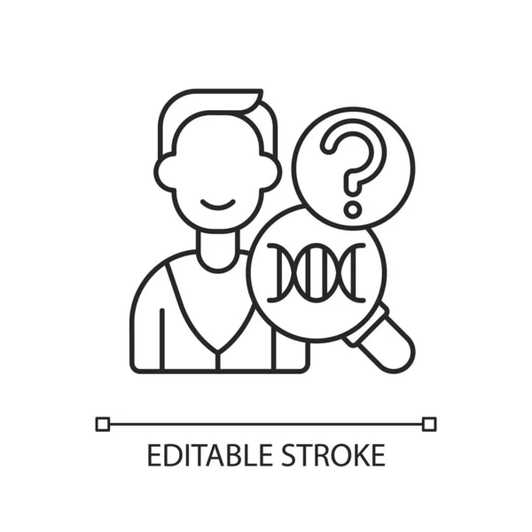 Icona Lineare Test Del Dna Ricerca Chimica Identita Umana Analisi — Vettoriale Stock