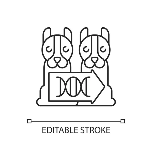 Clonación Icono Lineal Reproducción Científica Laboratorio Datos Adn Animal Afrontando — Vector de stock