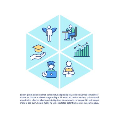 Metinli personel eğitim konsepti simgesi. Çalışanlarınızın yeteneklerini iş yerinde geliştiriyorsunuz. PPT sayfa vektör şablonu. Broşür, dergi, kitapçık tasarım ögesi doğrusal çizimler