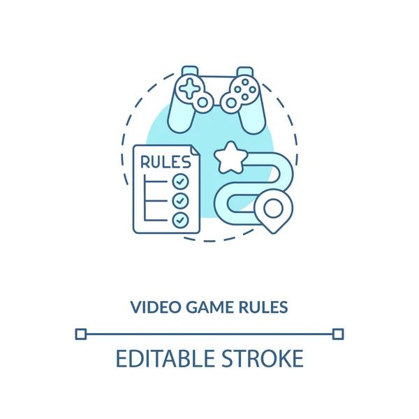 Video Game Rules Concept Icon Video Game Design Components Understand — Stock Vector