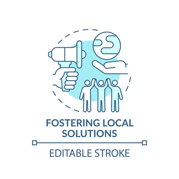 Fostering Local Ecological Solution Concept Icon Environmental Protection Idea Thin — Stock Vector