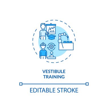Atık eğitim konsepti ikonu. Özel bölümün ince çizgi çizimlerini öğrenerek zaman geçiriyorum. İşe yakın bir eğitim aldım. Vektör izole edilmiş RGB renk çizimi. Düzenlenebilir vuruş