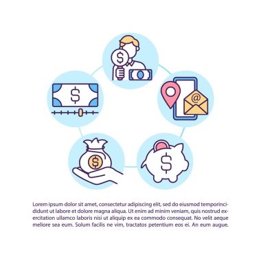 Metin ile konsept simgesi ile bağlantı kurun. Ürün ve hizmetler maliyet azaltma stratejisi uygulaması. PPT sayfa vektör şablonu. Broşür, dergi, kitapçık tasarım ögesi doğrusal çizimler