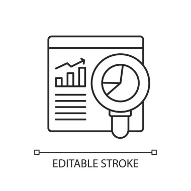 Web analisti doğrusal simge. Bakımdan sorumlu olan insanlar. İnce çizgi özelleştirilebilir illüstrasyon. Contour sembolü. Vektör izole çizim. Düzenlenebilir vuruş