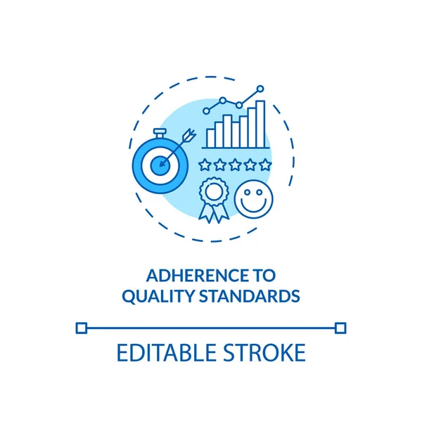 Die Einhaltung Von Qualitätsstandards Konzept Symbol Bildungsidee Für Mitarbeiter Dünne — Stockvektor
