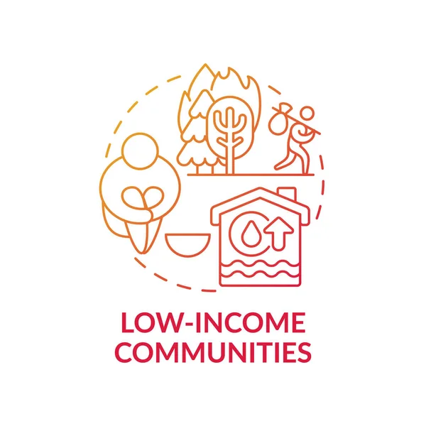 Low Income Communities Concept Icon Climate Justice Idea Thin Line — Stock Vector