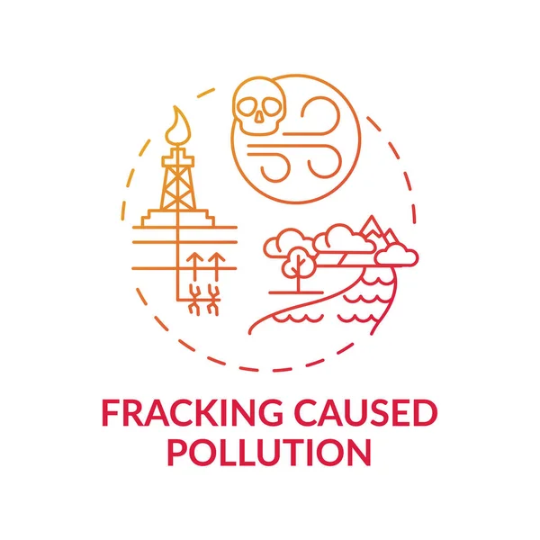 Fracking Causa Icono Concepto Contaminación Impactos Nocivos Idea Línea Delgada — Archivo Imágenes Vectoriales