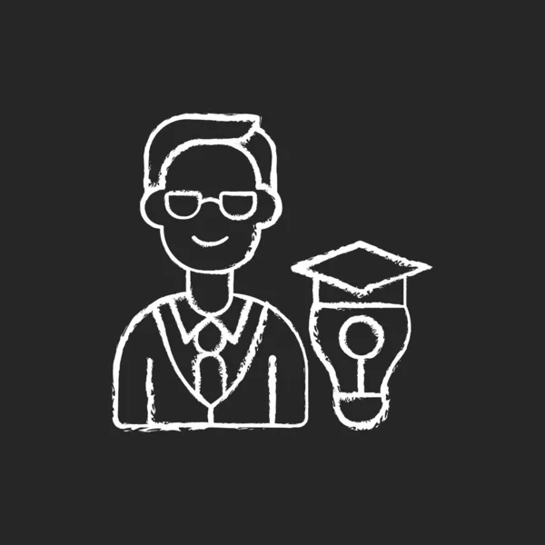 Bildungsmanagement Kreide Weißes Symbol Auf Schwarzem Hintergrund Corporate Trainer Pädagogen — Stockvektor