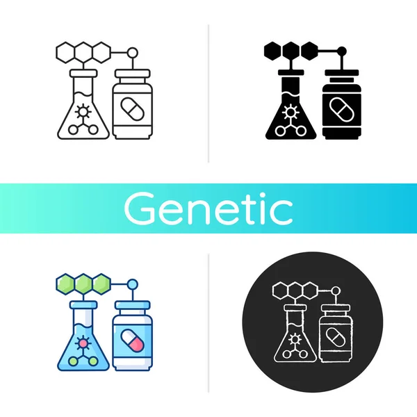 Medical Biotechnology Icon Clinical Drug Development Healthcare Industry Production Genetic — Stock Vector