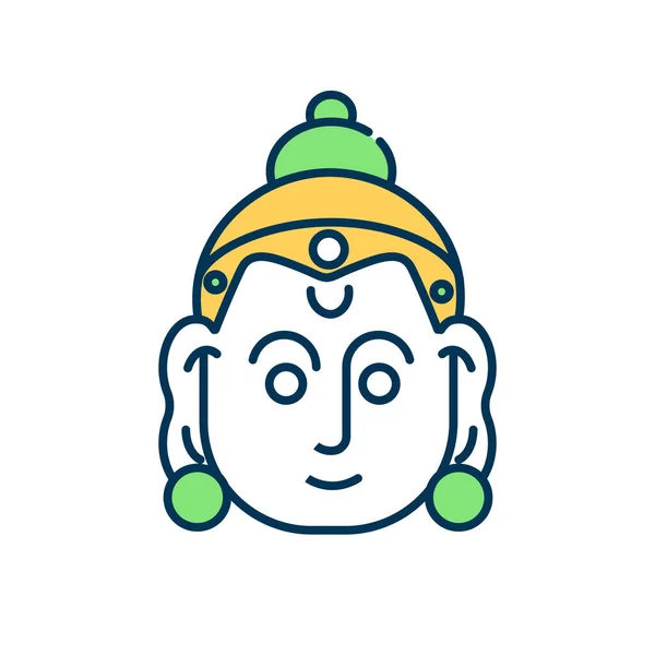 Rama Navami Rgb Color Icon Бог Индуизме Священная Традиция Господи — стоковый вектор