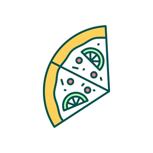 Pizza Color Icon Pizzeria Sign Isolated Vector Illustration Stock