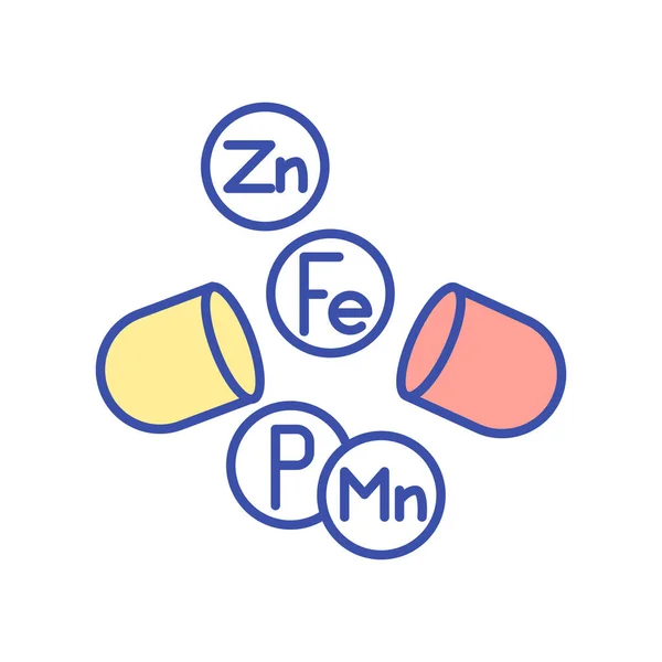 Suplemento Multivitamínico Icono Color Rgb Complejo Mineral Múltiple Para Una — Archivo Imágenes Vectoriales