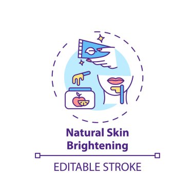 Doğal cilt parlatıcı konsept ikonu. Ev spa fikri ince çizgi çizimi. Nemlendirici cilt. Zeytinyağı ve ballı masaj suratı. Vektör izole edilmiş RGB renk çizimi. Düzenlenebilir vuruş