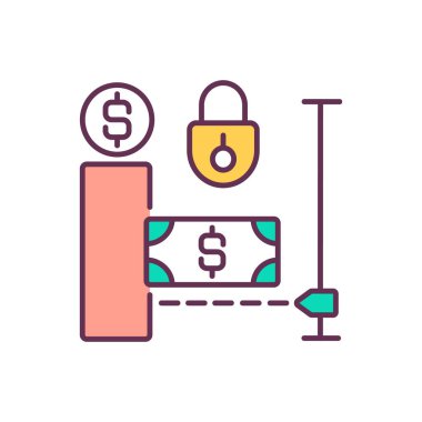 İşlem optimizasyonu RGB renk simgesi. Üretim için tasarlanmış. Dış servisleri elemek. Şirket gelişimi. Bütçe optimize edildi. Maliyet azaltma stratejisi. İzole vektör illüstrasyonu